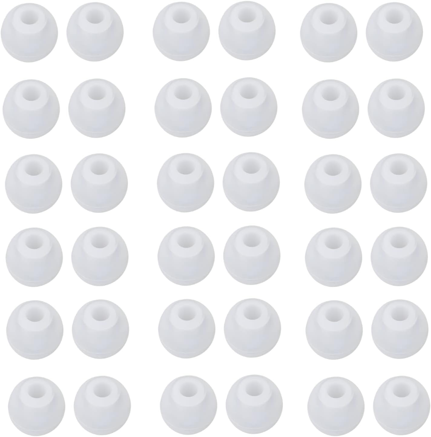 36 Pieces Large Earbud Tips Soft and Comfortable Ear Bud Replacement Pieces Silicone Fit Most in-Ear Headphones，Inner Hole 3.8mm -5.5mm，Large Clear White Replacement Earbuds Silicone Tips