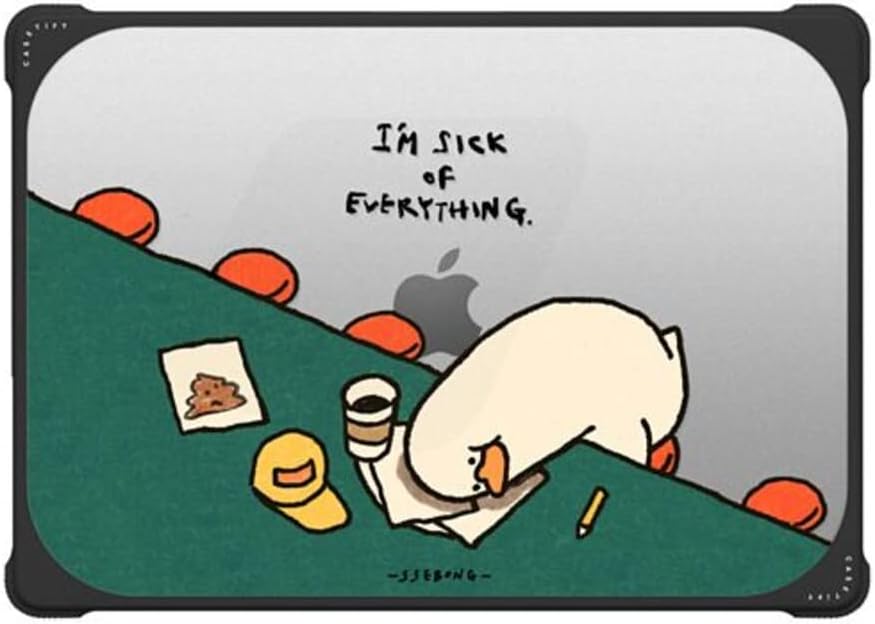 CASETiFY Bounce MacBook Pro 16-inch (M3/M4) Case [Enhanced Protective Corner Design/Ventilation Cutouts/Anti-Slip Grip] - I'm Sick of Everything by Ssebong - Clear Black