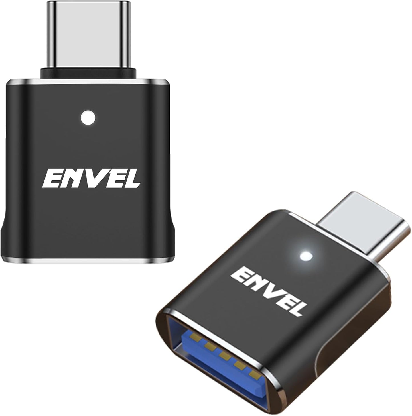 ENVEL USB to USB C Adapter, 2 Pack USB3 5Gbps High Speed Data Transfer, OTG Converter Thunderbolt3 4 Compatible with Apple iWatch iPhone 15 16 Pro Max iPad Air 4 5 Mini 6