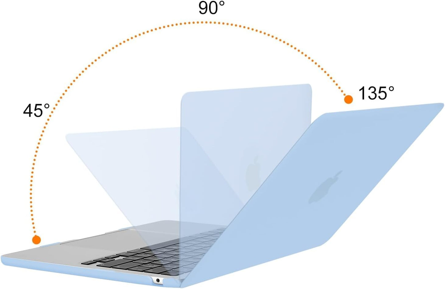 MOSISO Compatible with MacBook Air 13 inch Case 2025 2024 2023 2022 M4 A3240 M3 A3113 M2 A2681, Plastic Hard Shell&Keyboard Cover&Screen Film&Type C for MacBook Air 13.6 inch Case, Air Blue