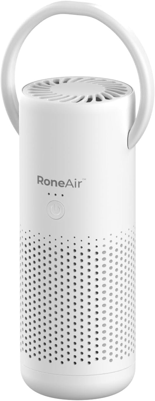 Car Air Purifier, Cordless Portable Air Purifier for Car, Office, Small Room with True HEPA Filter, Travel Air Purifier for Smoke, 0dor & Dust with Aroma Chamber(White)
