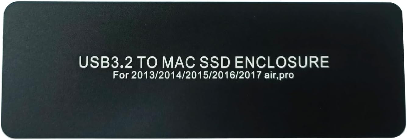 External SSD Enclosure USB-C 3.2 for 12+16 Pin MacBook Air/Pro mid 2013-2017, CNC Hard Drive Case for A1466 A1465 A1502 A1398, Portable SSD Reader Box