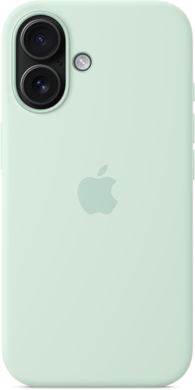 Apple iPhone 16 Silicone Case with MagSafe and Camera Control: Lightweight Phone Case, Wireless Charging Compatible, Smooth Matte Finish; Aquamarine