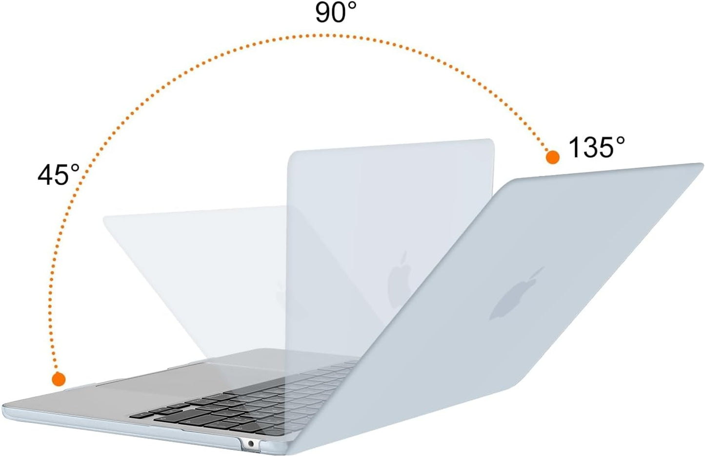 MOSISO Compatible with MacBook Air 13 inch Case 2025 2024 2023 2022 M4 A3240 M3 A3113 M2 A2681, Plastic Hard Shell&Keyboard Cover&Screen Film&Type C for MacBook Air 13.6 inch Case, Baby Blue