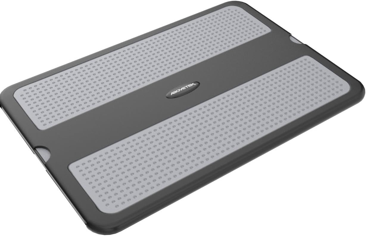 AboveTEK Portable Laptop Lap Desk w/Retractable Left/Right Mouse Pad Tray, Non-Slip Heat Shield Tablet Notebook Computer Stand Table w/Sturdy Stable Work Surface for Bed Sofa Couch or Travel