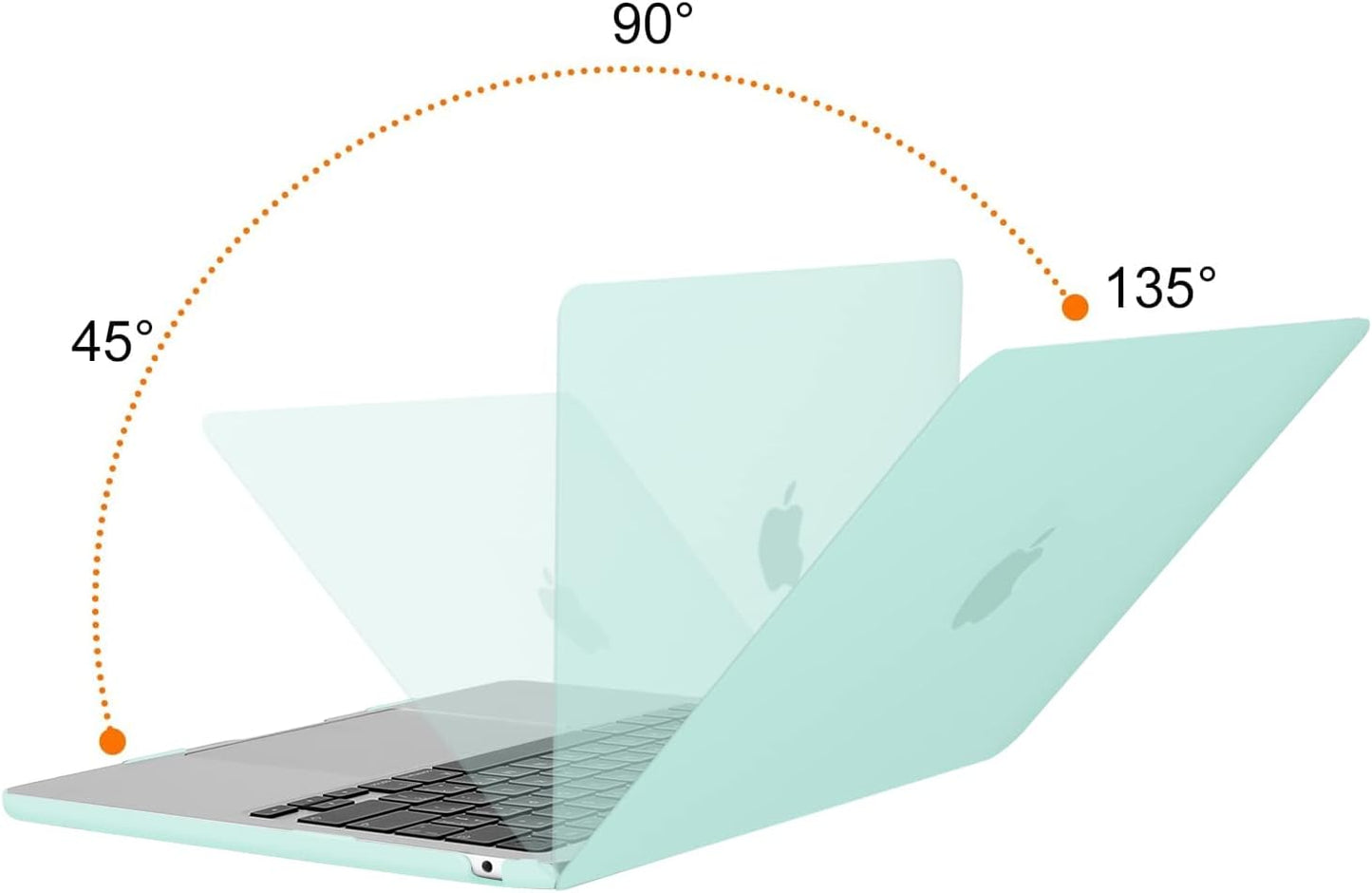 MOSISO Compatible with MacBook Air 13 inch Case 2025 2024 2023 2022 M4 A3240 M3 A3113 M2 A2681, Plastic Hard Shell&Keyboard Cover&Screen Film&Type C for MacBook Air 13.6 inch Case, Mint Green