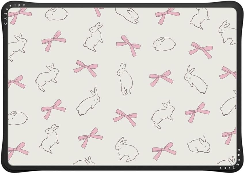 CASETiFY Impact MacBook Air 13" (M1/Intel) Case [Cushioned Impact Corners/Scratch-Resistant/Anti-Slip Grip] - Rabbit Ribbon - Clear Black