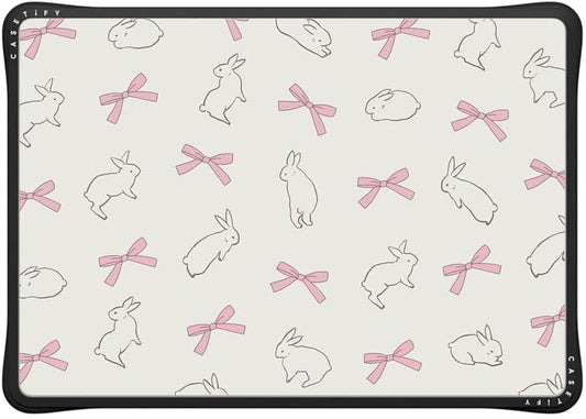 CASETiFY Impact MacBook Air 13" (M1/Intel) Case [Cushioned Impact Corners/Scratch-Resistant/Anti-Slip Grip] - Rabbit Ribbon - Clear Black