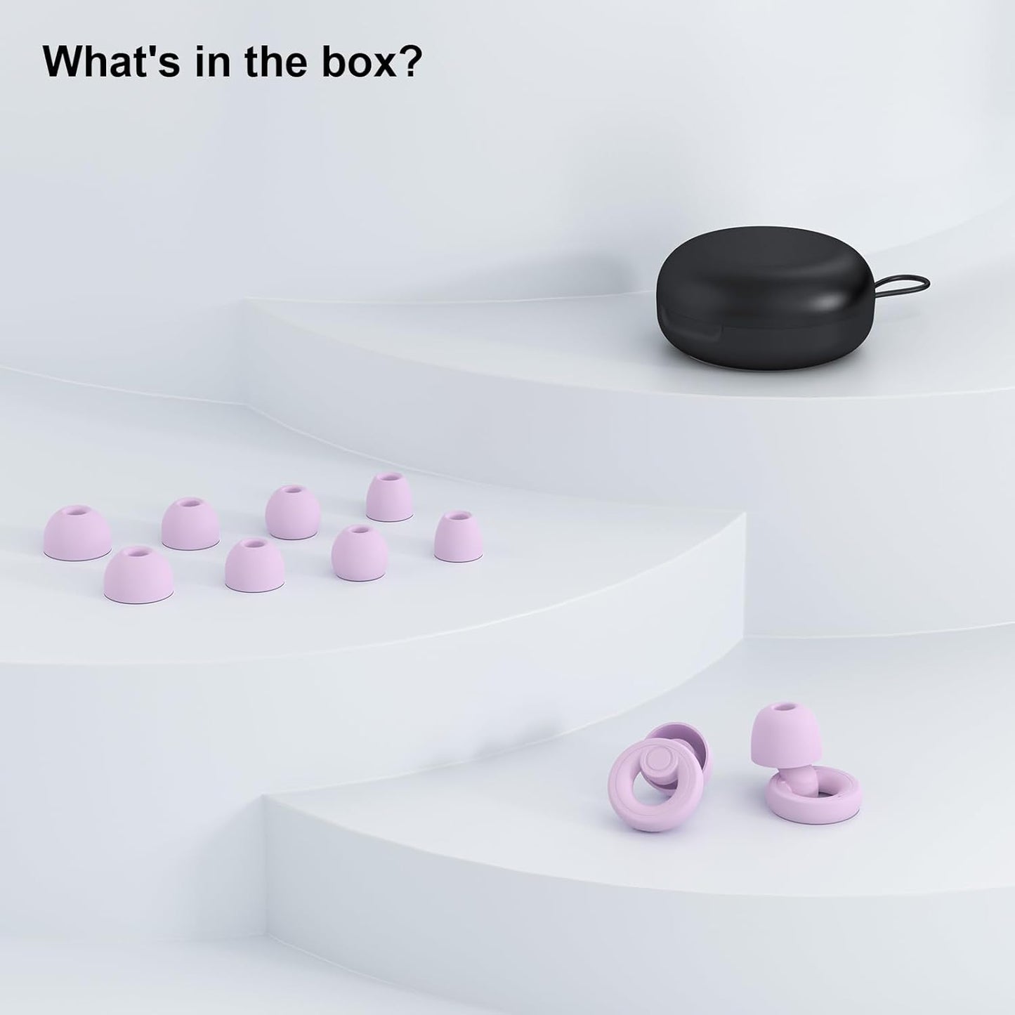 Ear Plugs for Noise Reduction, Reusable Concert Earplugs Hearing Protection, Soft Silicone Ear Plugs for Sleeping, Focus, Noise Sensitivity - Ear Tips in XS/S/M/L - Purple