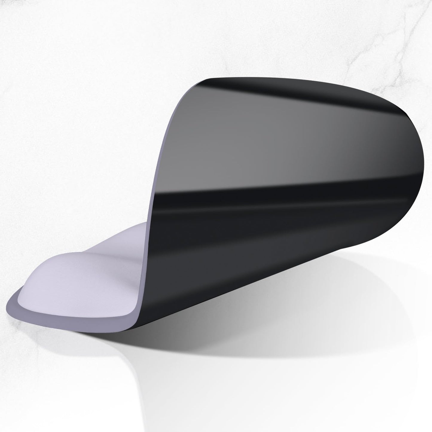 ITNRSIIET Ergonomic Mouse Pad with Wider Memory Foam Wrist Rest +17%, Curved Cushion Reduces Pressure 20%, Pain Relief, Non-Slip, Smooth, Cute Color Desk Accessory, 9.85 x 9 inch, Mist Gray