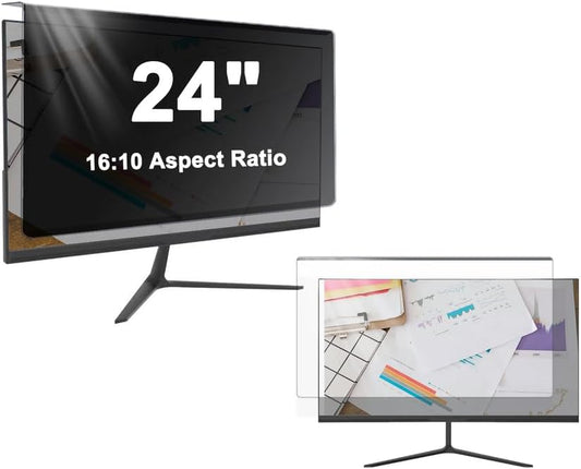 24 inch Hanging Monitor Computer Privacy Screen Filter, Anti Glare Blue Light Screen Protector Panel, Computer Screen Privacy Shield for Widescreen Monitor, 24 inch 16:10 Aspect Ratio
