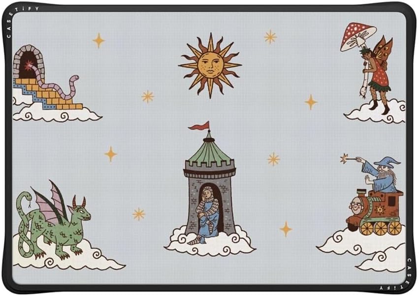 CASETiFY Impact MacBook Air 15" (M2-M4) Case [Cushioned Impact Corners/Scratch-Resistant/Anti-Slip Grip] - up in The Medieval Clouds - Clear Black