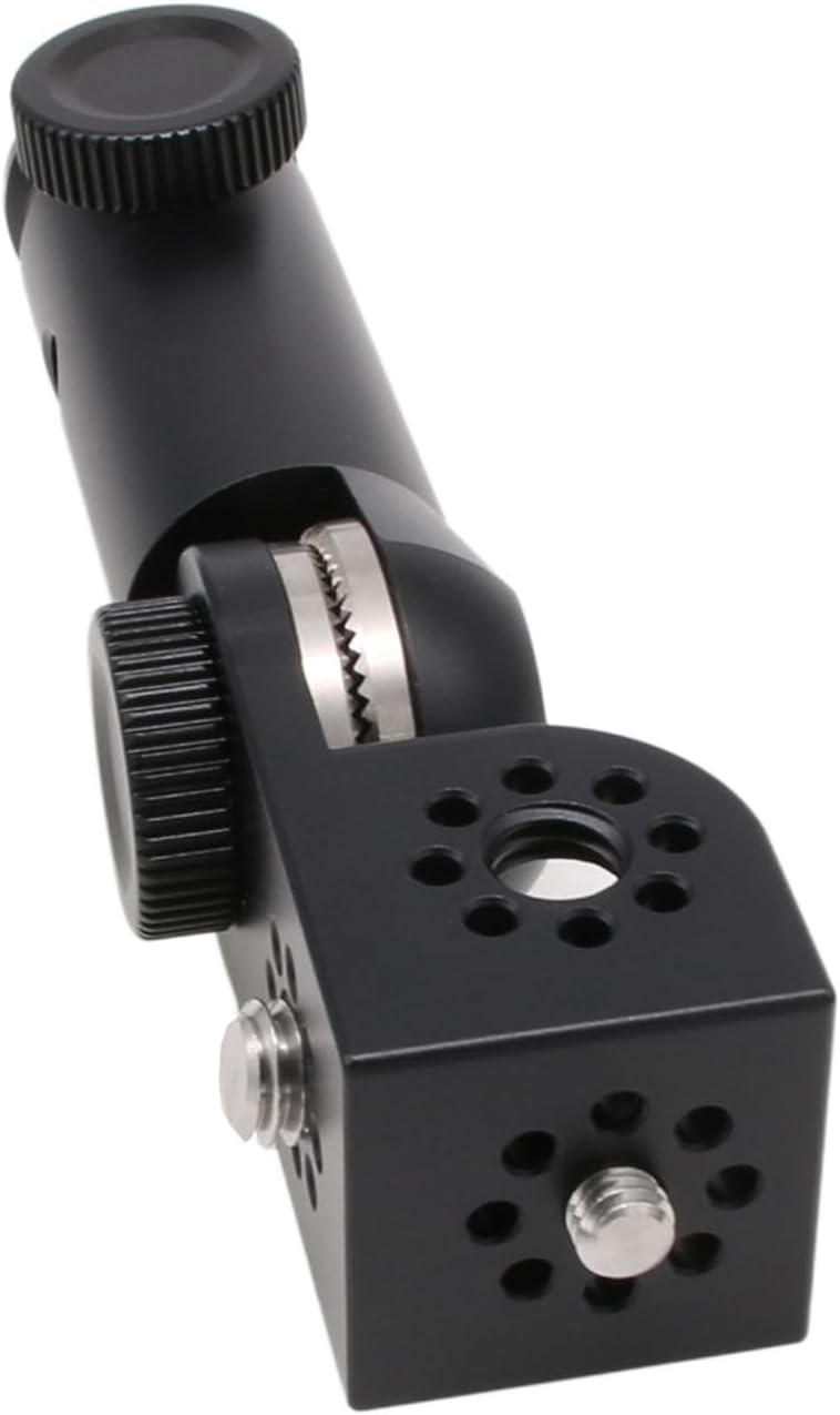 Tripod Mount Adapter and 3/8" 1/4" Bracket Block Cube 180 Swivel Rotation for Camera Video Monitor, Lens Motor, Microphone, Teradek Wireless System, Black