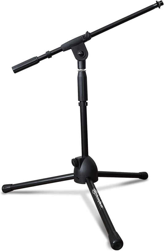 AxcessAbles Short Microphone Stand with Boom Arm | Low Profile Mic Tripod Stand for Kick Drums | Guitar Amp Stand | Low-Pro Mike Stand (MS-101L)