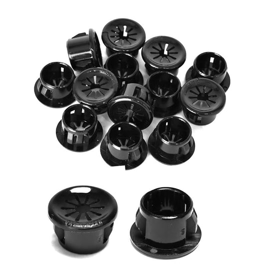 60PCS Cable Grommets, 1/2"(13mm) Desk Hole Cover Petal Shaped Buckle Type Nylon Snap Bushing Grommet, Wire Hole Cover Insert for Cables and Cords Management and Protection of Cabinet, Black