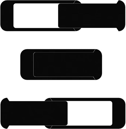 Laptop Camera Cover Slide, Computer Camera Cover Slide Large Size Webcam Cover Slide for MacBook Pro Cute Pattern Design Protecting Privacy Security Ultrathin 3 Pack for Laptop Desktop PC (Black)