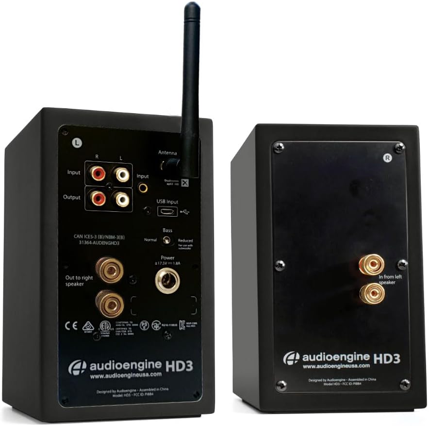 Audioengine A2-HD (HD3) Bluetooth PC and Computer Desktop Speakers with aptX HD - USB, RCA, Headphone for Music Gaming Movies Studios Dorms Bedrooms Offices