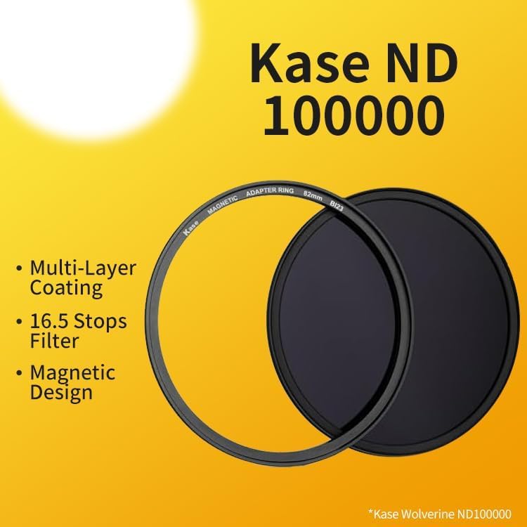 Kase Wolverine 82mm ND100000 16.5 Stop Magnetic Neutral Density Filters Incl Adapter