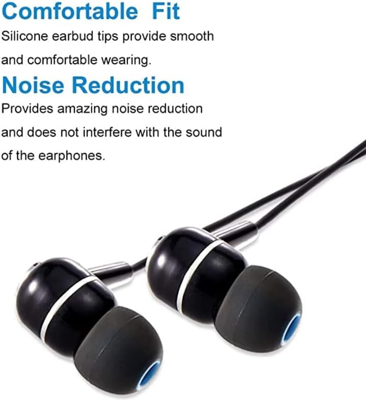 Earbuds Replacement Tips Silicone Earbud Tips Ear Gels Fit for Inner Hole from 3.8mm - 5.1mm Earphones 9 Pairs S/M/L Black-Blue