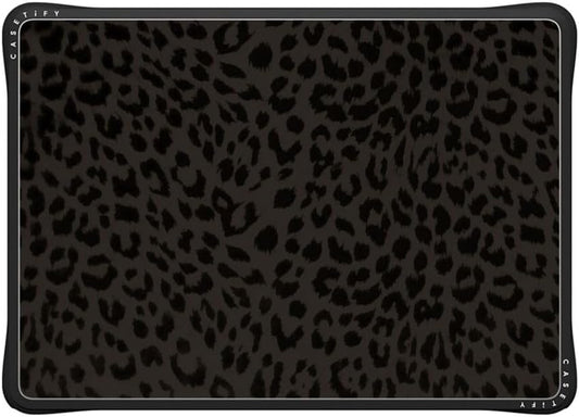 CASETiFY Impact MacBook Air 13.6" (M2-M4) Case [Cushioned Impact Corners/Scratch-Resistant/Anti-Slip Grip] - Leon Leopard - Clear Black