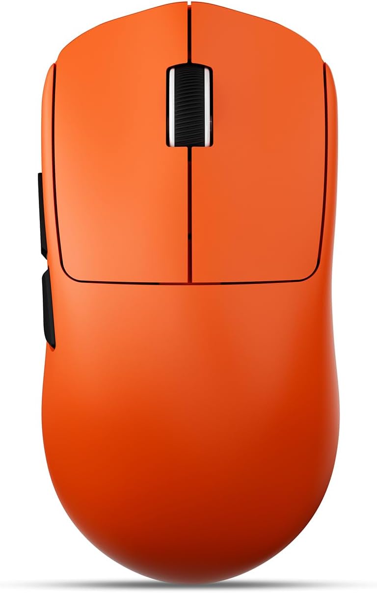 EWEADN X23Pro Wireless Gaming Mouse, 49g Lightweight Mouse, PAW3311 Sensor, 12000 DPI, 2.4G/BT5.0/USB-C Rechargeable Wireless Mouses with 6 Programmable Button, Grip tape, for Laptop/PC/Mac, Orange