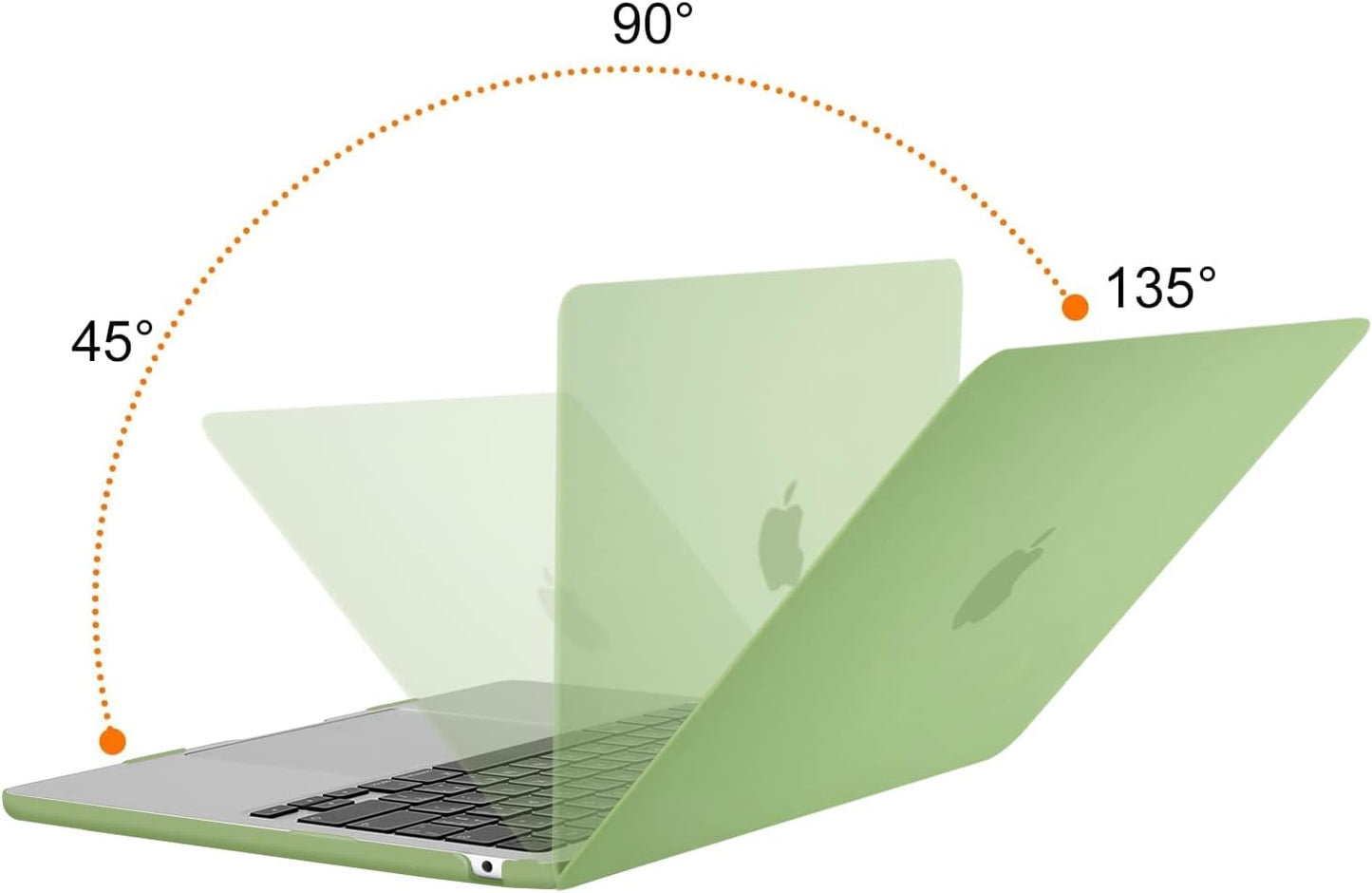 MOSISO Compatible with MacBook Air 13 inch Case 2025 2024 2023 2022 M4 A3240 M3 A3113 M2 A2681, Plastic Hard Shell&Keyboard Cover&Screen Film&Type C for MacBook Air 13.6 inch Case, Chartreuse