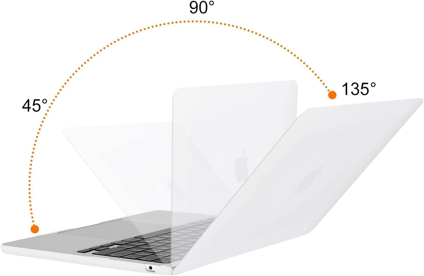 MOSISO Compatible with MacBook Air 13 inch Case 2025 2024 2023 2022 M4 A3240 M3 A3113 M2 A2681, Plastic Hard Shell&Keyboard Cover&Screen Film&Type C for MacBook Air 13.6 inch Case, White