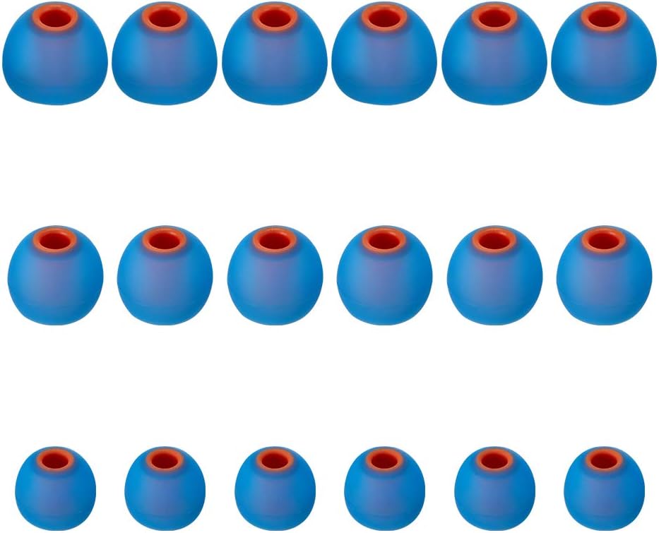 Earbud Tips Soft Silicone Earbuds Replacement Tips Fit for in-Ear Headphones(Inner Hole from 3.8mm - 4.2mm Earphones) 9 Pairs S/M/L,Black/Orange