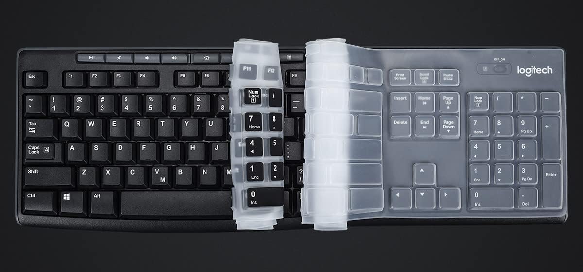 Keyboard Cover for Logitech MK370 MK295 MK270 K270 Keyboard, Logitech MK370 MK270 K270 Keyboard Skin Protector - Clear
