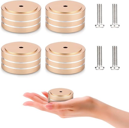 Audiocrast 4X HiFi Speaker Spikes Isolation Feet Pad, Aluminum 40x20mm Turntable Stand Feet Amplifier Shock Absorber Non-Slip Hi-End Floor Protector for Subwoofer DAC CD Turntable Amp