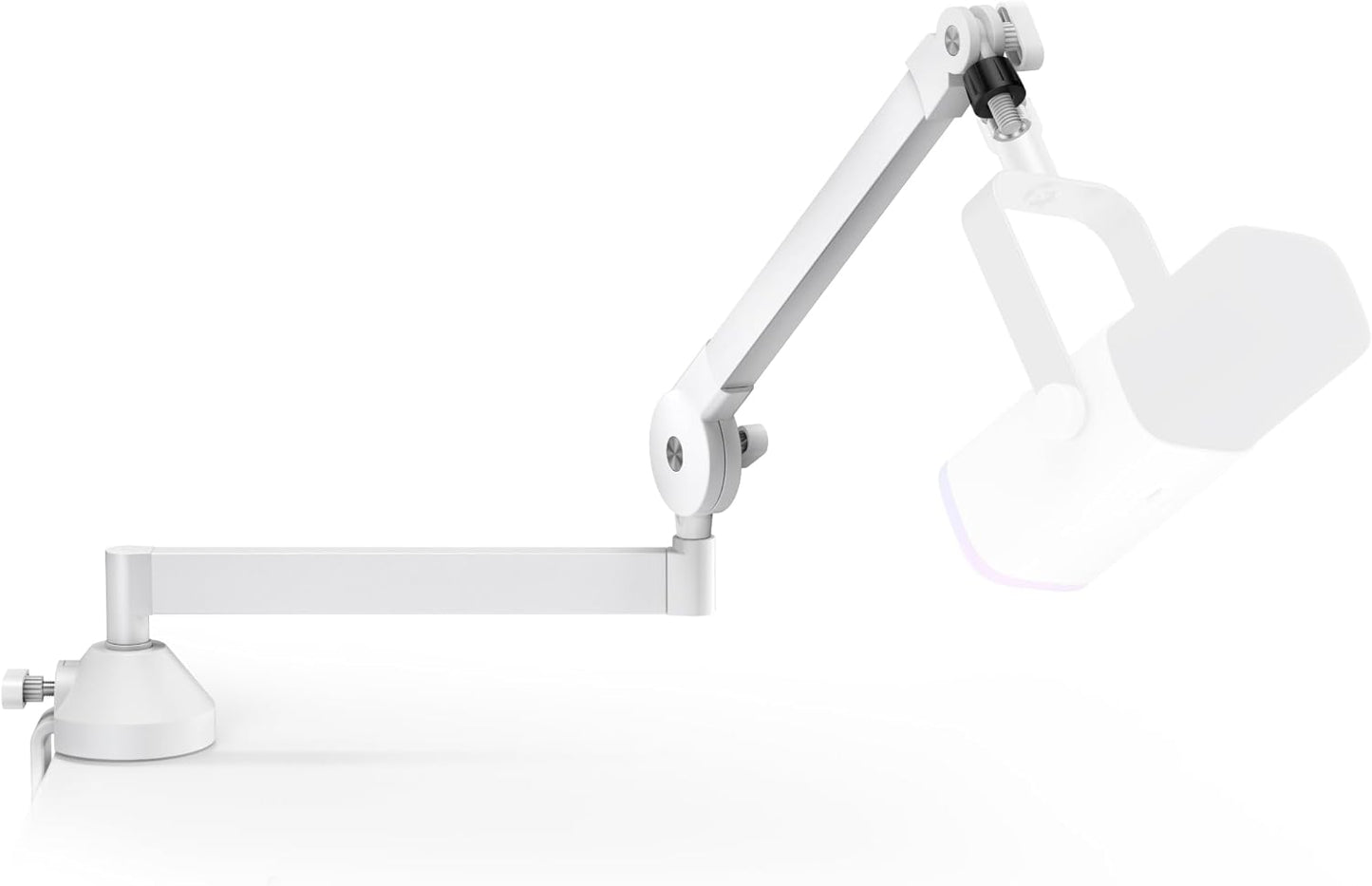 InnoGear Low Profile Mic Arm, 360° Rotatable Microphone Boom Arm Mic Stand for Fifine AM8 K669B Blue Yeti HyperX QuadCast SoloCast AT2020, with Mic Clip 3/8" to 5/8", 3/8" to 1/4" Adapter, White