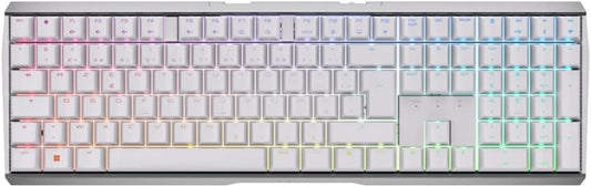Cherry MX 3.0S Wireless Mechanical Gaming Keyboard. Aluminum Housing Built for Gamers w/MX Brown or Red Switches. RGB Backlit Color Display Over 16m Colors. (White w/MX Brown Switches)