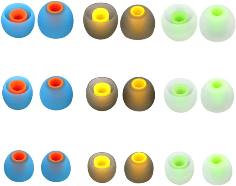 Earbud Silicone Ear Tips Earbuds Replacement Ear Tips Gels Bud for Popular in-Ear Headphones Other Inner Hole from 3.8mm - 5.1mm Earphones 9 Pairs S/M/L