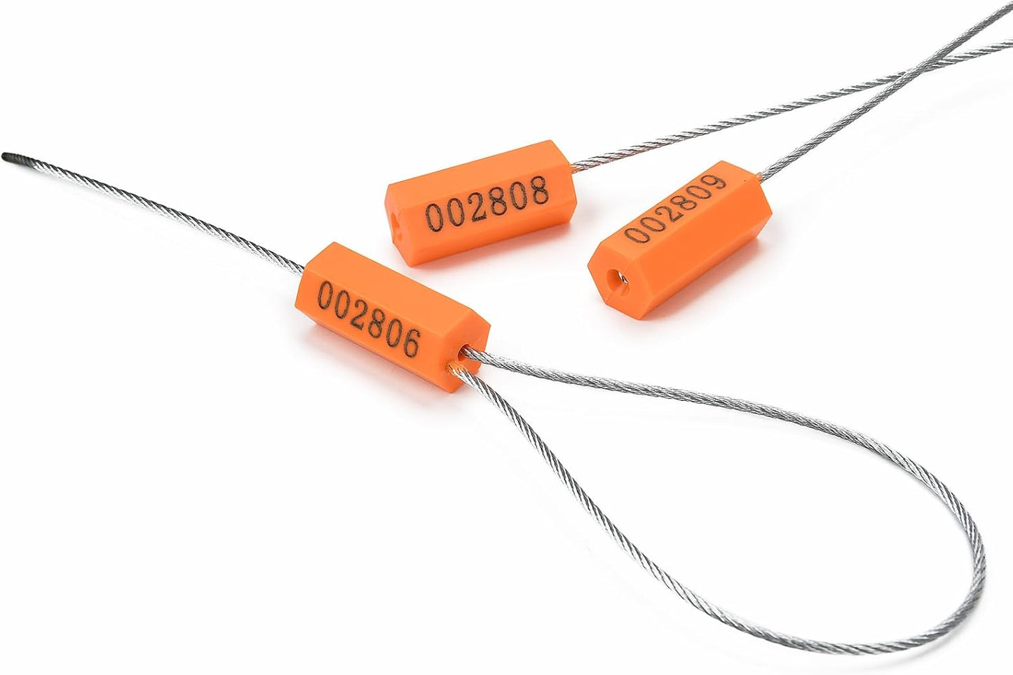 50PCS Steel Cable Seals Metal Security Seal Numbered Metal Truck Trailer Seals Security Tags Tamper Evident Tags Container Seals Pull Tight Steel Wire Seals