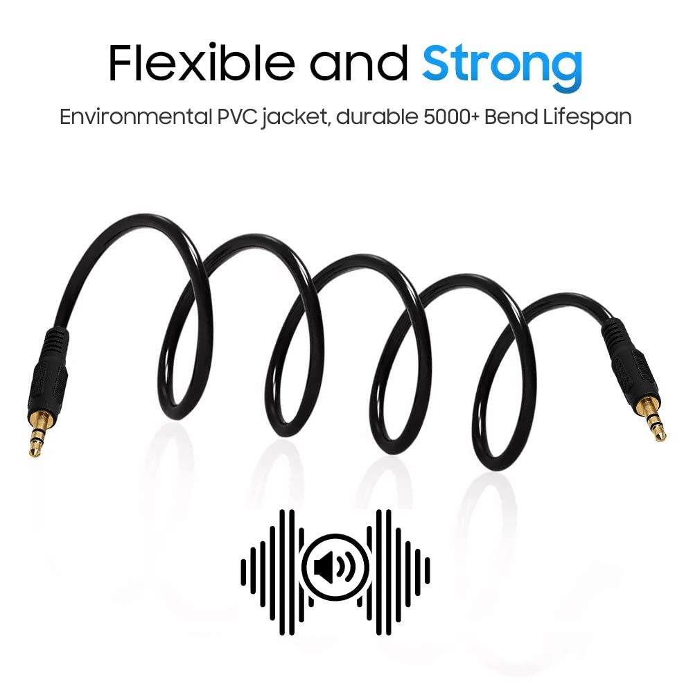 Cmple - 3.5mm Aux Male to Male Stereo Audio Cable Auxiliary Headphones Cord MP3 PC - 75 Feet