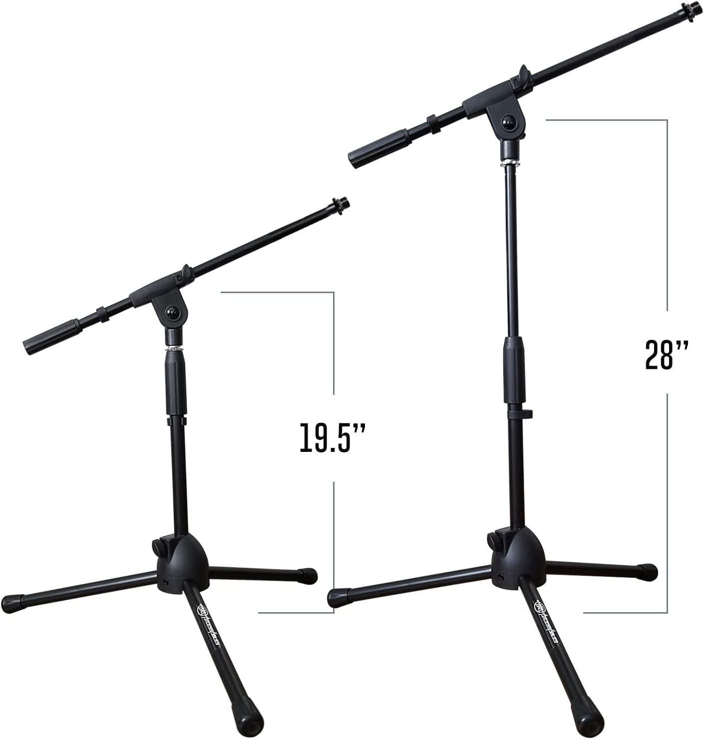 AxcessAbles Short Microphone Stand with Boom Arm | Low Profile Mic Tripod Stand for Kick Drums | Guitar Amp Stand | Low-Pro Mike Stand (MS-101L)