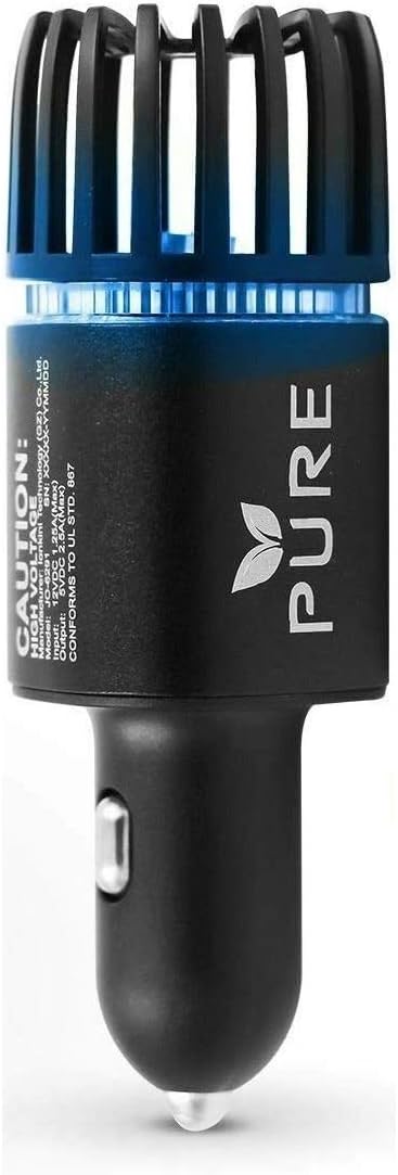 Car Air Purifier ARB Certified 3in1 Premium Stainless Steel Air Filter Ionizer w/Dual USB Ports - Eliminate Allergens Odor Smell, Smoke, Pets, Pollen Mold Bacteria w/Anti-Microbial Deodorizer