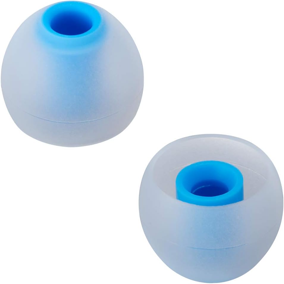Earbud Tips Soft Silicone Earbuds Replacement Tips Fit for in-Ear Headphones(Inner Hole from 3.8mm - 4.2mm Earphones) 9 Pairs S/M/L,Transparent Blue
