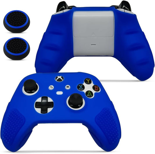 for Xbox Controller Series X/S (2024/2023) Silicone Protective Cover, Soft Skin Xbox Controller Accessories, Anti-Slip Cover with 2 Joystick Caps (Blue)