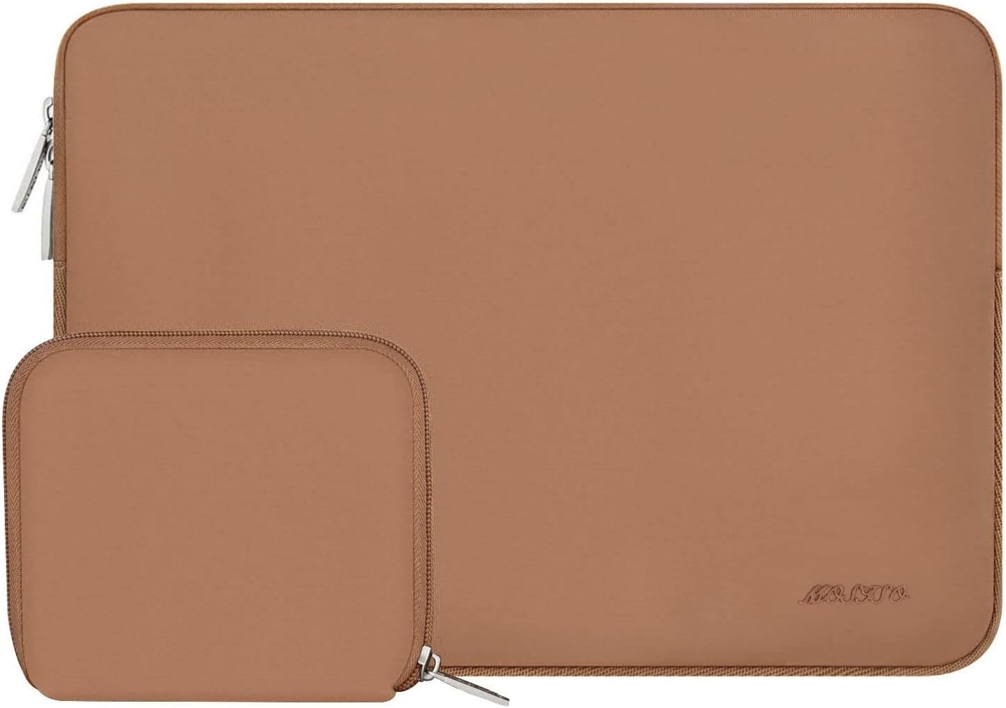 MOSISO Laptop Case 13.3 inch, 13-13.3 inch Laptop Sleeve Bag Compatible with MacBook Air/Pro 13 / Pro 14, HP Dell ASUS Lenovo Notebook, Neoprene Computer Sleeve Bag with Small Case, Brown
