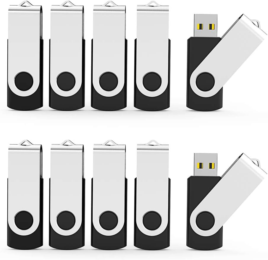 Aiibe 16 GB USB Flash Drive 20 Pack Bulk Flash Drives 16GB USB 2.0 Thumb Drive Data Storage USB Drive Zip Drives (16GB, Black)