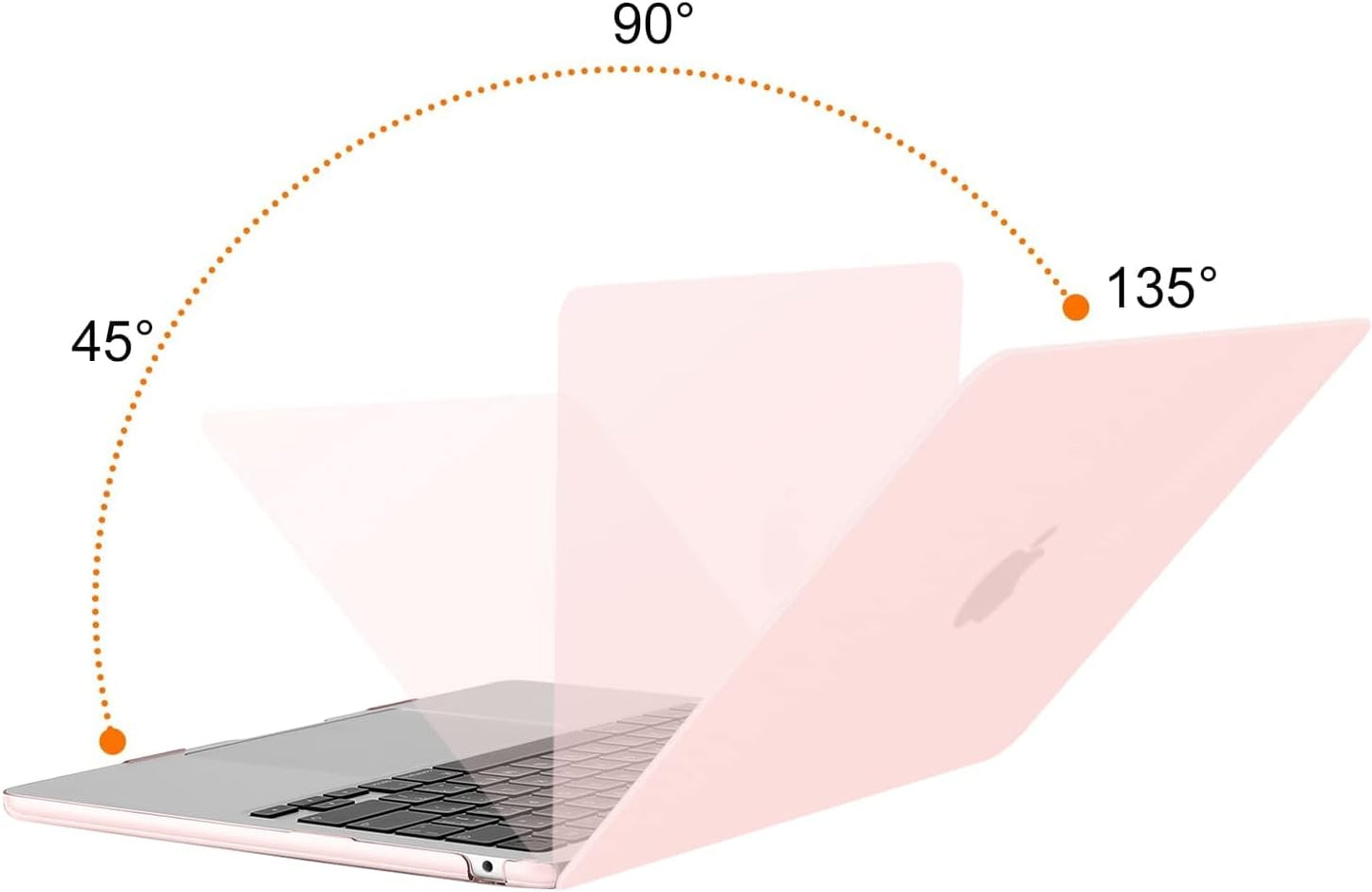 MOSISO Compatible with MacBook Air 13 inch Case 2025 2024 2023 2022 M4 A3240 M3 A3113 M2 A2681, Plastic Hard Shell&Keyboard Cover&Screen Film&Type C for MacBook Air 13.6 inch Case, Chalk Pink