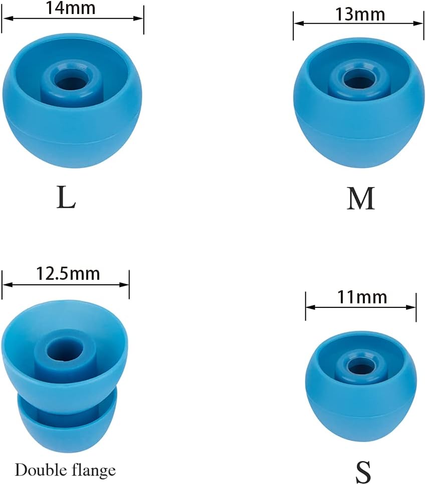 Earbud Tips Ear Tips Replacement Earbud Tips Earbud Replacement Tips Earbuds Replacement Tips Ear Cushions Earbud Caps Compatible with Powerbeats Pro Beats Wireless Earphone Headphones 4 Pairs (Blue)