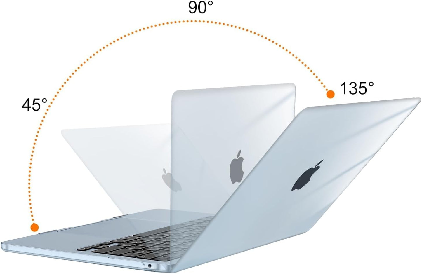 MOSISO Compatible with MacBook Air 13 inch Case 2025 2024 2023 2022 M4 A3240 M3 A3113 M2 A2681, Plastic Hard Shell&Keyboard Cover&Screen Film&Type C for MacBook Air 13.6 inch Case, Crystal Sky Blue