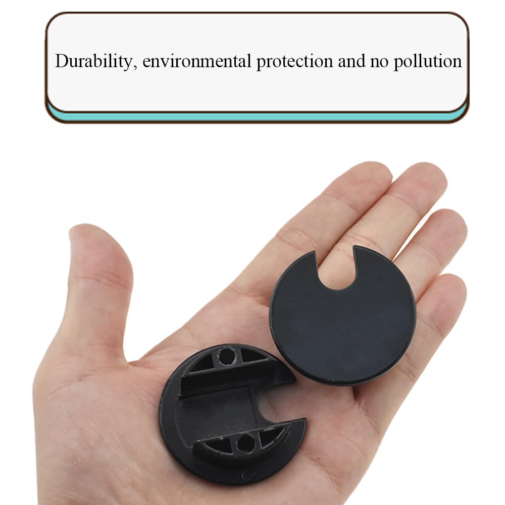 HAHIYO 2Pcs 1.38Inch/35mm Black Zinc Alloy Desk Grommet Wire Grommet Cable Management Cord Hole Cover Desk Wire Hole Insert Wire Organizer for Computer Office Home School Equipment Systems