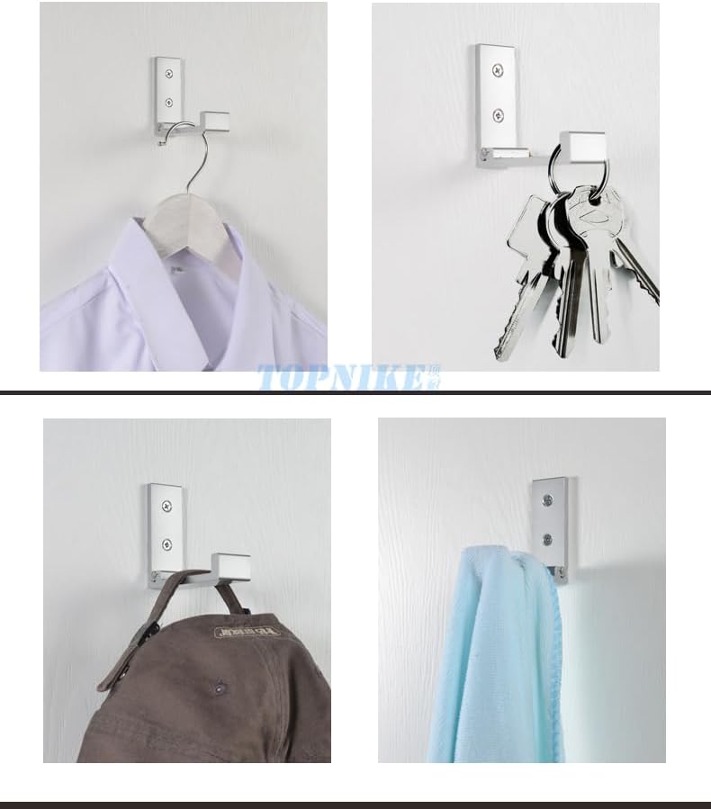 Folding Coat Hooks, Foldable Wall Hooks for Hanging Aluminum Alloy Cloth Hanger Coat Hanger Headphones Holder Headset Wall Hanger Hook- Pack of 2 (Silver)