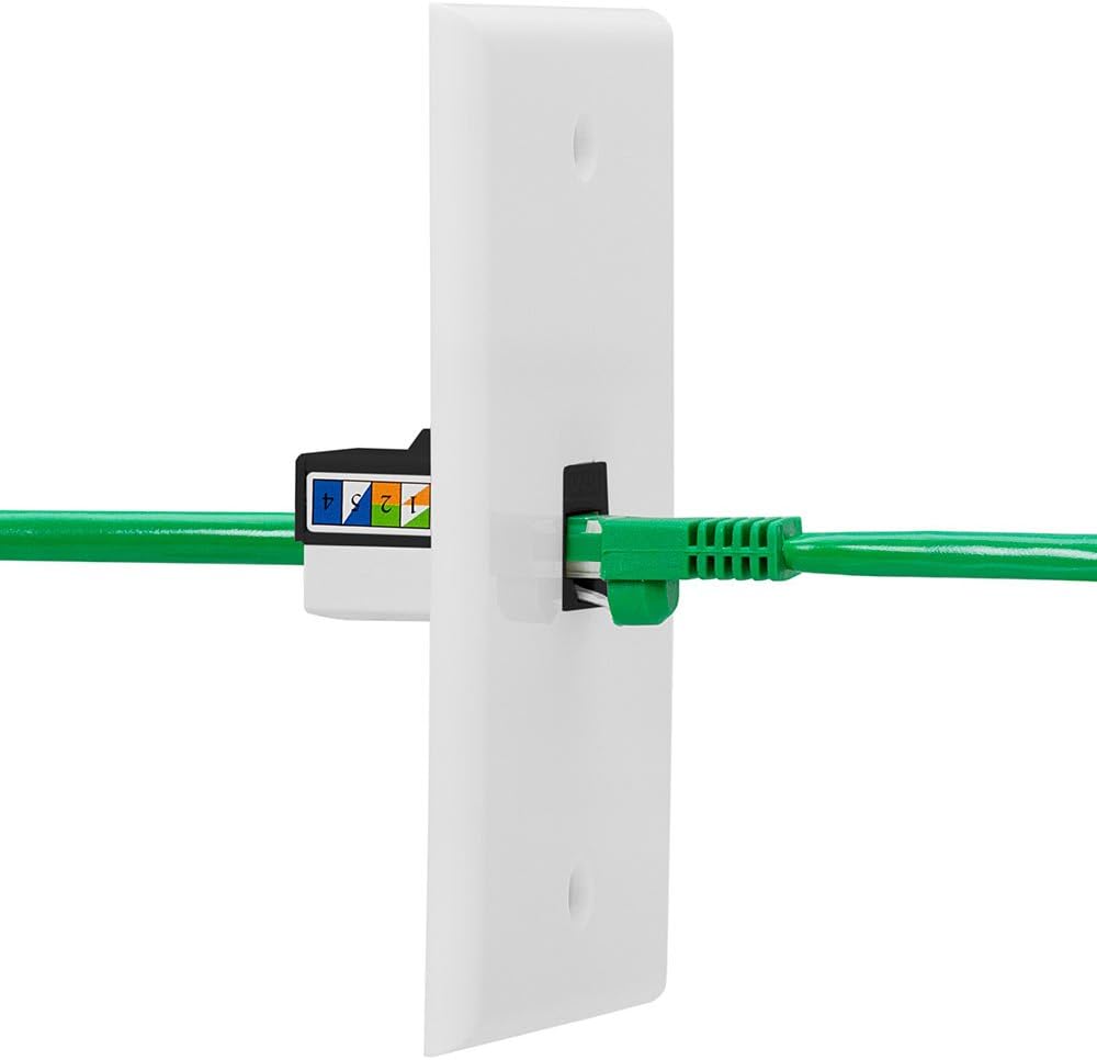 Cmple - RJ45 Keystone Jack 90 Degree Cat5e Keystone Jack Insert Punch Down RJ45 Connectors Female for Wall Plates, Patch Panels, Patch Cables, Ethernet Cables - Black