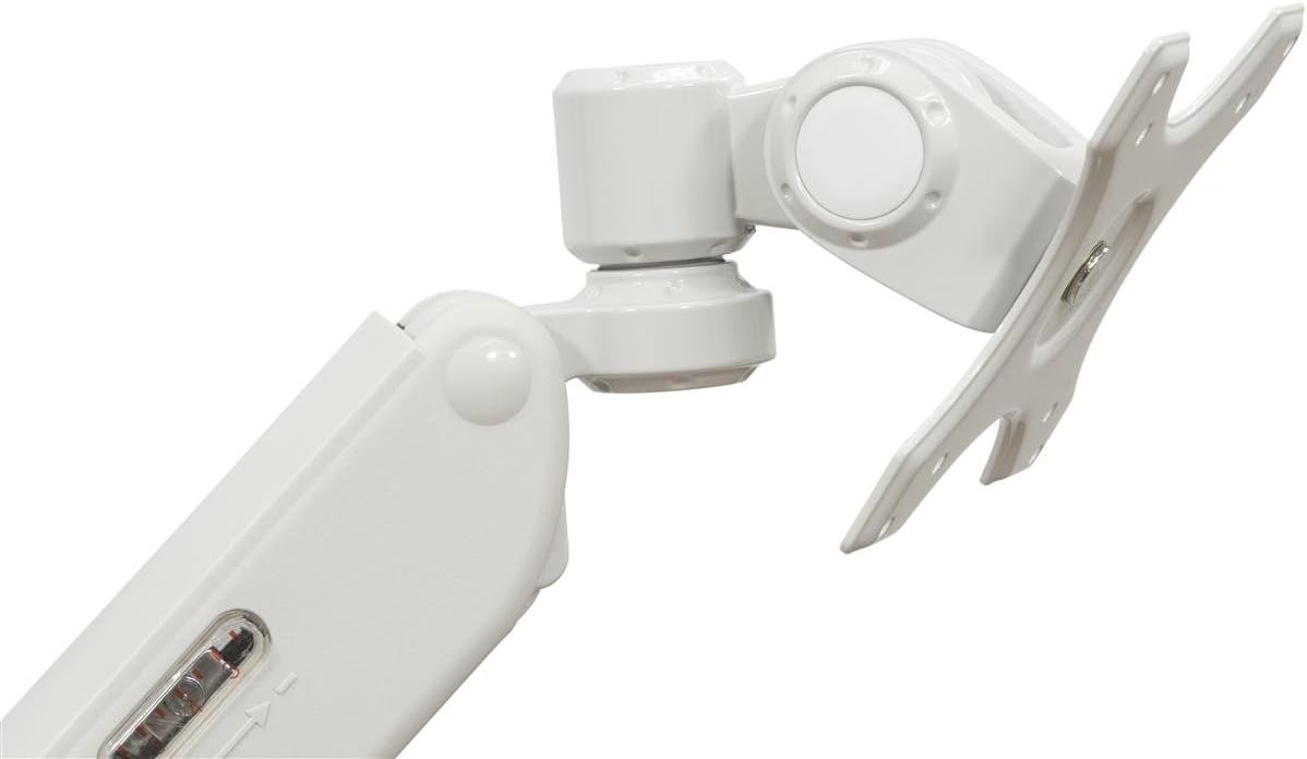 Displays2go Wall Mounted Computer Station, Monitor Mount, CPU Holder, Adjustable Arms (DWSSW01WT)