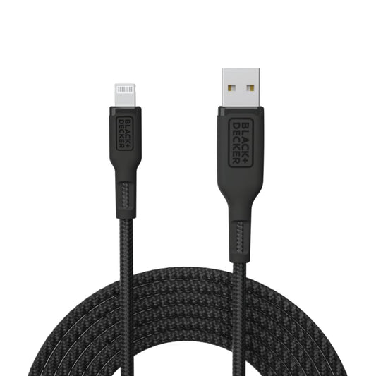 BLACK+DECKER Lightning to USB Cable - Fast Compatible iPhone Lightning Cable - Durable Braided iPhone Charger Cord - for Travel and Daily Use - Multiple Color + Length Options - 9ft