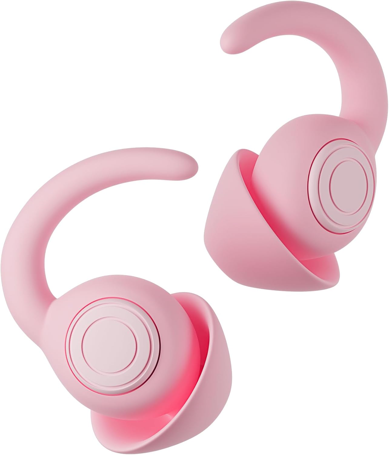 Ear Plugs for Sleeping - Noise Reduction Soft Silicone Earplugs, 2 Pairs Reusable Hearing Protection Earplugs for Noise Sensitivity, Sleep,Travel,Sound Reduction Noise Cancelling - Light Pink